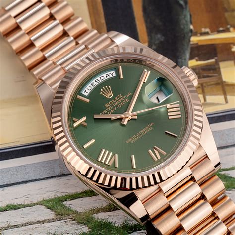 day date rolex olive dial|Rolex ref 228235 price.